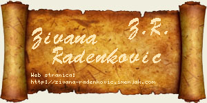 Živana Radenković vizit kartica